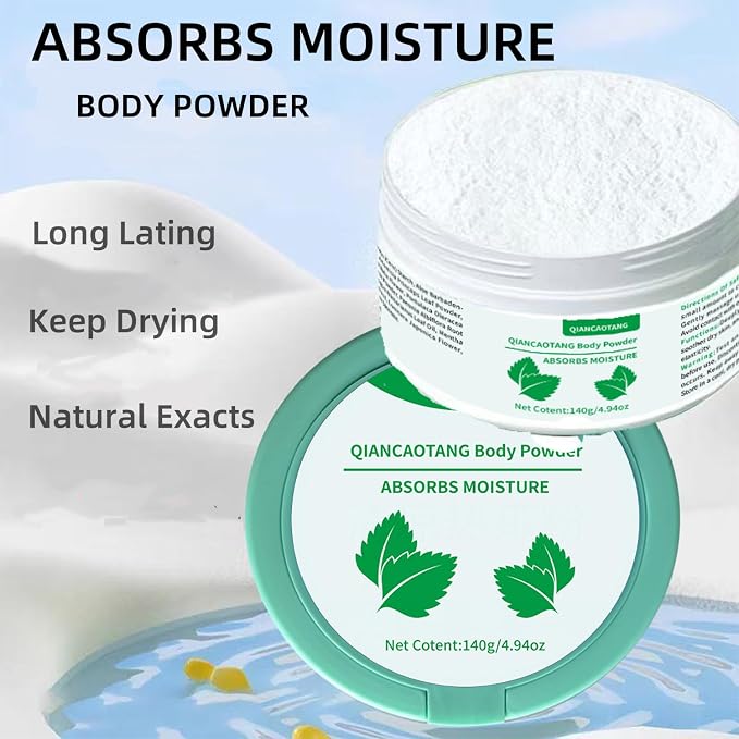 Pure & Natural Corn Starch Body Powder with Aloe & Lavender | Talc-Free, Soothing & Absorbing Body Powder for Adults | 24H Moisture Protection (4.94oz)