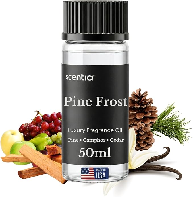 Scentia Pine Frost Essential Oil – 50 ml Christmas Diffuser Oil | Crisp Winter Blend with Fir, Pine, Citrus & Vanilla | Holiday Aromatherapy for Gifting, Candles & DIY Soaps