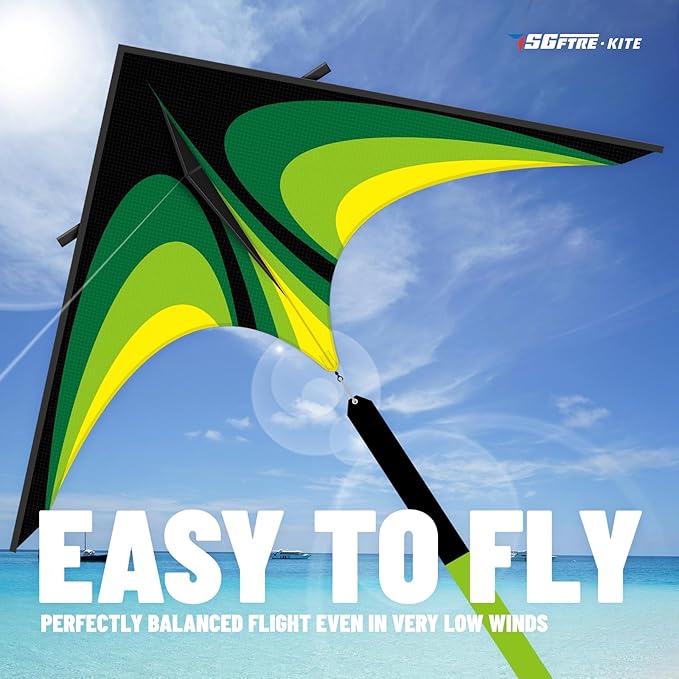 SGftre Delta Kite for Kids & Adults，Extremely Easy to Fly for Beginners，Kites for Beach Trip Park Family Outdoor Activities