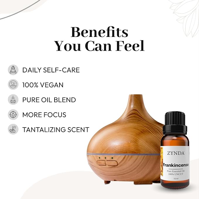 Frankincense Essential Oil 10ml – 100% Pure and Natural Aromatherapy Grade Oil, Steam Distilled, Uncut & Authentic Frankincense Essential Oil for Face, Skin, Hair, and Relaxation