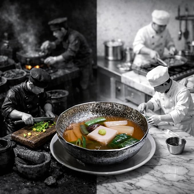 Premium Sukiyaki Pot Shabu Hot Pot 흑백요리사 최강록 셰프 스키야키팬 (26cm) | Korean style Multi-Purpose Cookware for Shabu Ramen, Cooking Bowl, Serving Platter Culinary class Wars Pot 스키야키팬, 전골, 나베