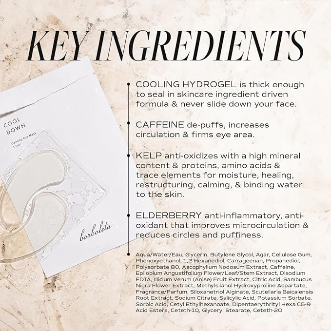 Borboleta Cooldown Calming Under Eye Masks - Under Eye Hydrating Patches for Puffy Eyes and Dark Circles (5)