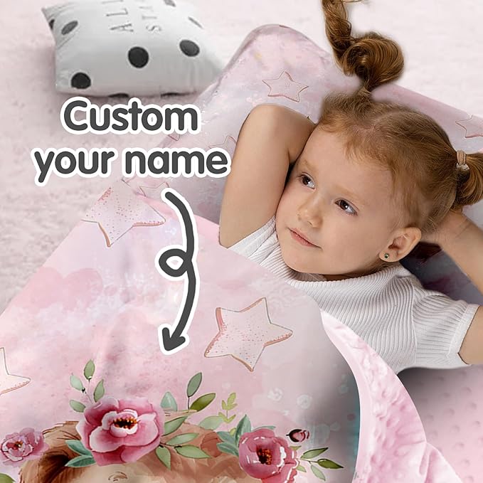 Personalized Toddler Nap Mat for Girls – Custom Name Kids Nap Mat – Daycare Sleeping Mats with Removable Pillow and Soft Minky Dot Blanket for Preschool, Travel, Kindergarten