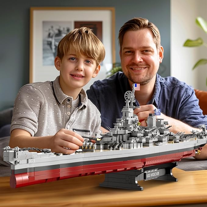 JMBricklayer Toy Battleship Building Set 60011, Classic Creative Military Missouri Battleship Model, Collectible Display Warship Toys for Adults, Christmas Birthday Gifts for 14+Boys,Teens (2228 Pcs)