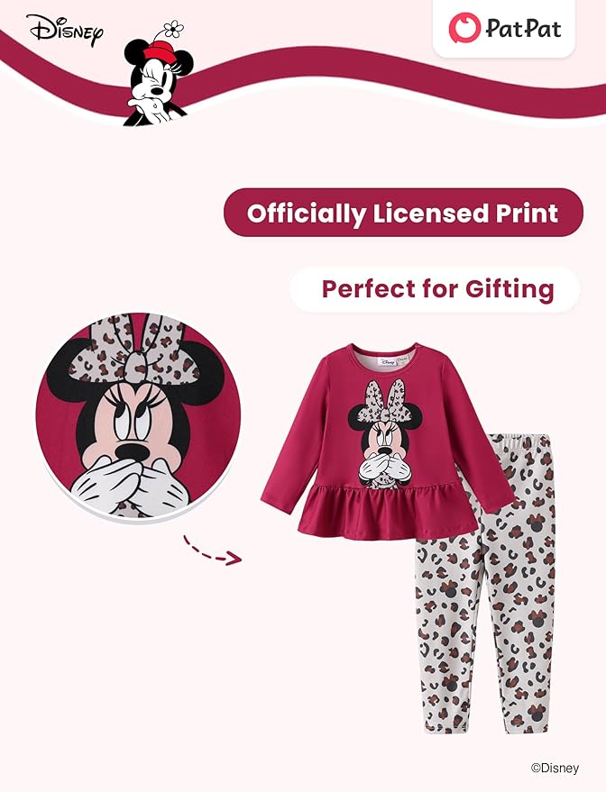 Disney Minnie Mouse Frozen Princess Marvel Toddler Girls Clothes Long Sleeve Sweatshirt + Leggings 2pcs Outfits Set 2-6Y