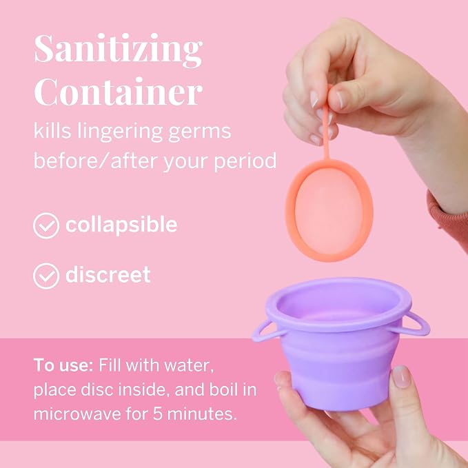 Pixie Menstrual Disc Kit for Feminine Care - Pixie Discs are Designed to Remove Like Tampons - 100% Medical-Grade Silicone - Best Period Disc Starter Kit - Proven to Become A Successful Disc User