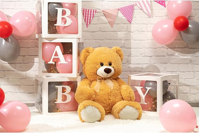 HollyHOME Big Teddy Bear Large Teddy Bear Stuffed Animal Birthday Valentines Day Plush for Kids and Girlfriend 36 inch Tan