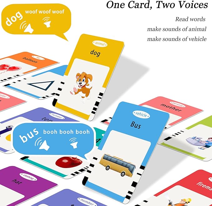 Toddler Learning Toys for 2 3 4 5 Year Old Boys and Girls, Autism Sensory Toys for Autistic Children, Speech Therapy Toys, 112 Cards - 224 Sight Words Talking Flash Cards