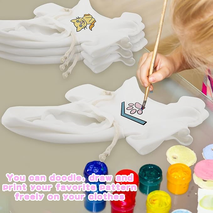 30 Pcs White Teddy Bear Clothes Blank Stuffed Animal Shirt Hoodie Sublimation Bear Clothing for 15 Inch Stuffed Bears Dolls DIY (Color Style 2)