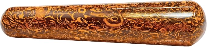 Amazing Gemstone Mariyam Jasper Crystal Wand Massage Stick - Pelvic Wand Gua Sha for Adults - Crystals and Healing Stones Massage Wands for Adults Gifts (Smooth)