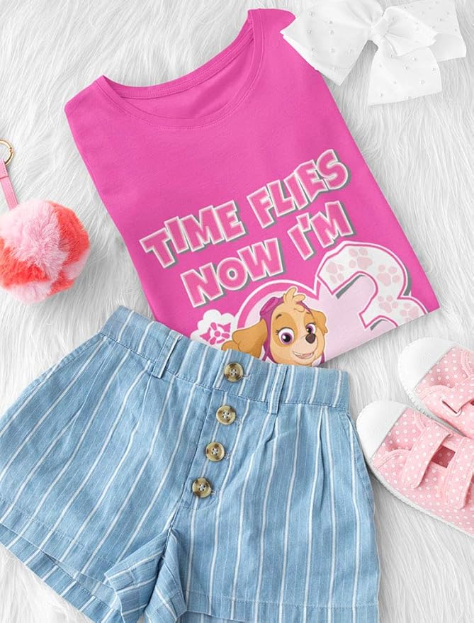 Tstars Skye Birthday Girl 3 Gifts for Three Years Old Bday Paw Patrol Theme Party Toddler Kids Girls Fitted T-Shirt A51144d