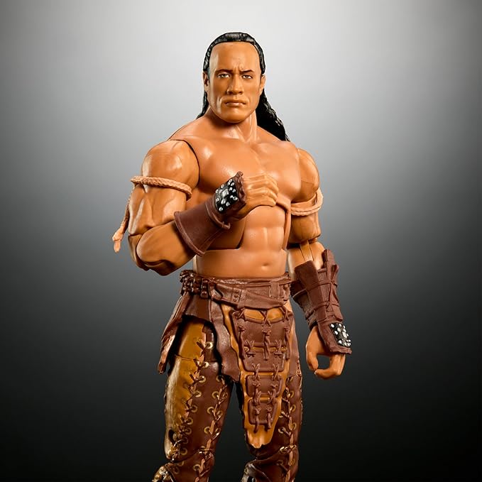 Mattel WWE Elite Action Figure & Accessories, 6-inch Collectible The Rock as the Scorpion King with 25 Articulation Points & Swappable Hands