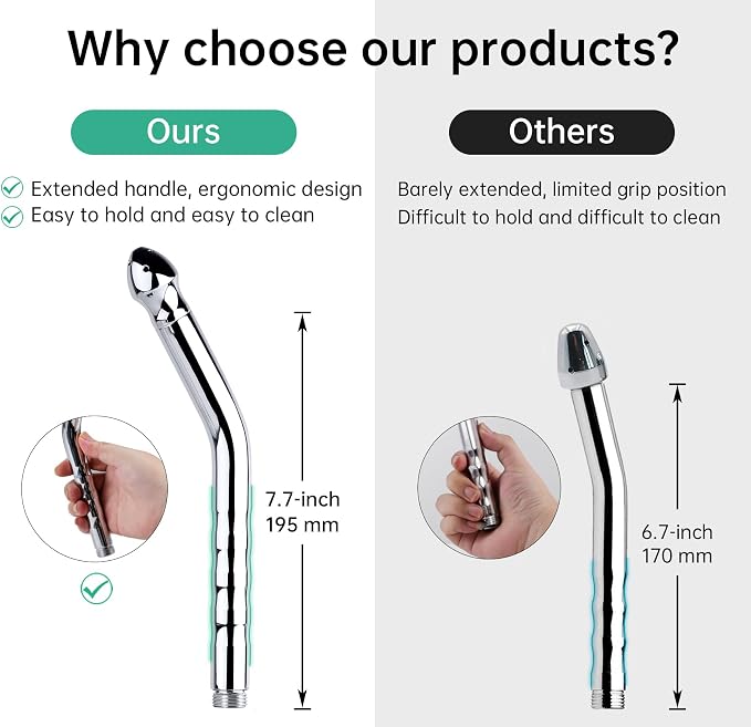 Shower Enema Kit with 100 Inches Hose, Water Control Valve, and Diverter, Colonic Douche System Cleaner for Men and Women
