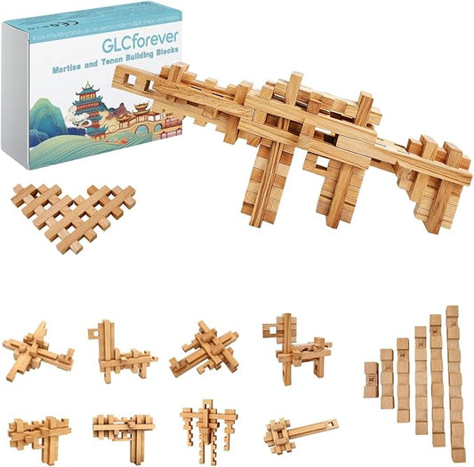 Toy Gun Educational Wooden Building Blocks - 53 Pcs Assembled into 10+ Forms, STEM Toy Gift for Kids, Learning Toys for Ages 3+ and Adults