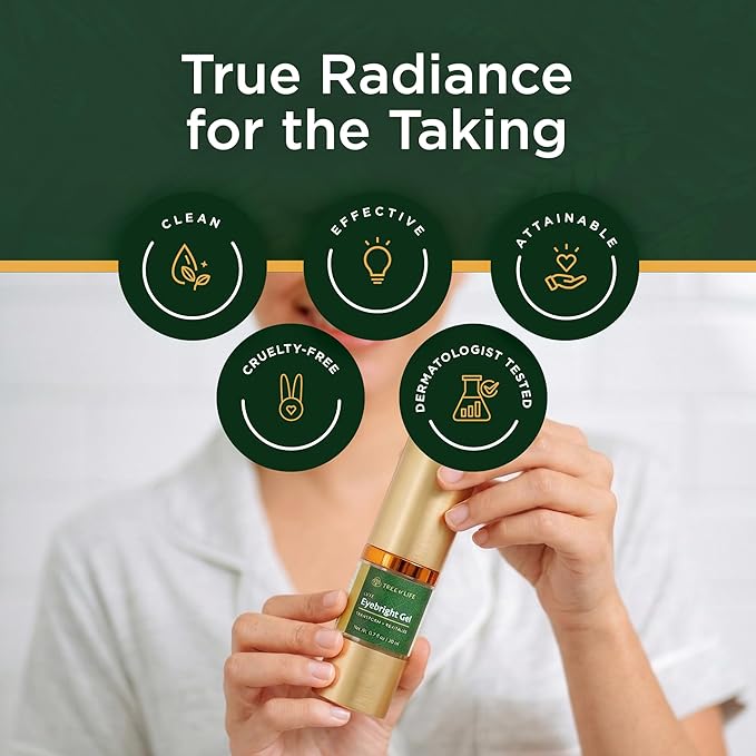 Tree of Life Beauty Anti-Aging Eye Treatment Gel Cream to Hydrate Dark Circles and Reduce Puffiness, Bags and Wrinkles, Luxe Eyebright Gel with Amino Acids