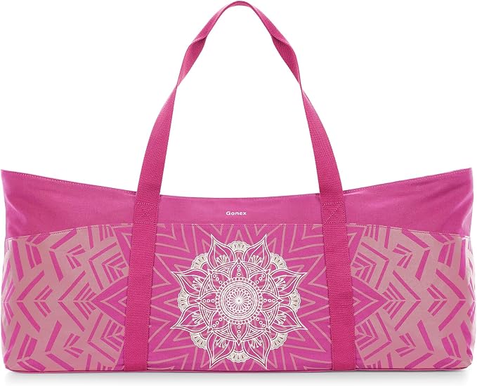 Gonex Yoga Mat Bag, Extra Canvas Gym Bag with Waterproof Pocket Metal Zipper, Fits Mat & Blocks, Stylish Yoga Mat Carrier for Women, Ideal for Yoga, Pilates, Workout, Travel
