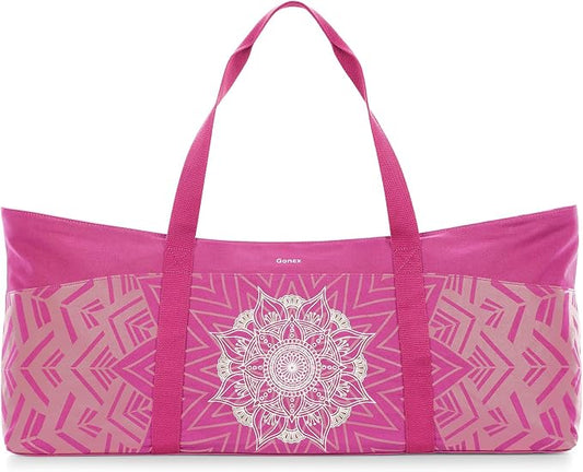 Gonex Yoga Mat Bag, Extra Canvas Gym Bag with Waterproof Pocket Metal Zipper, Fits Mat & Blocks, Stylish Yoga Mat Carrier for Women, Ideal for Yoga, Pilates, Workout, Travel