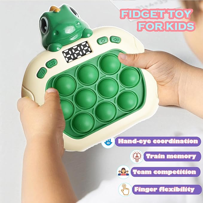 Dinosaur Quick Push Bubble Game,Valentines Day Gifts for Kids Pop Fidget Light up Puzzle Game Sensory Toys,Valentines Dinosaur Toys for Kids Boys Girls Toddlers Party Favor