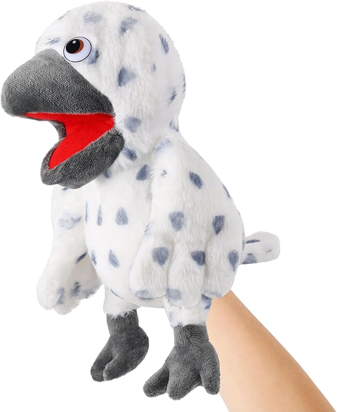 Animal Hand Puppets 11 Inch Bird Plush Toucan Owl Eagle Parrot Flamingo Peacock Puppet Toys Role-Play Puppets for Kids Storytelling Imaginative Pretend Play Teaching Preschool(Owl)