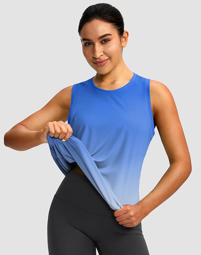 Women's Workout Tops Racerback Athletic Tank Tops Sleeveless Loose Fit Yoga Running Gym Shirts for Women