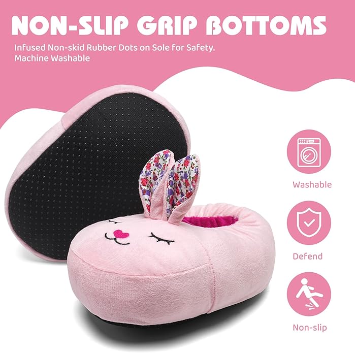 IceUnicorn Toddler Slippers Kids Cute Funny Animal House Shoes Girls Boys Christmas Fluffy Bedroom Indoor Slipper, Cat, Bunny, Unicorn, Axolotl, Fox