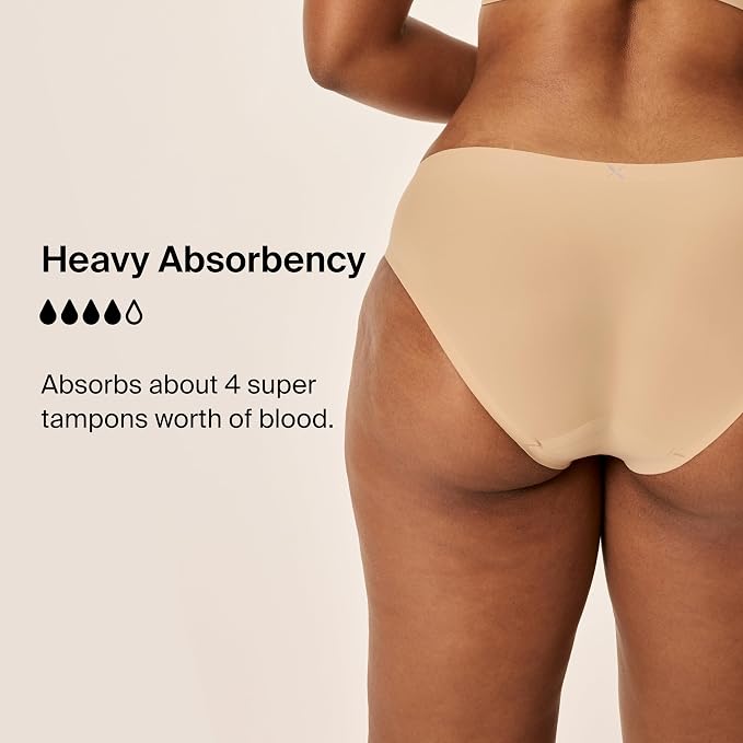 KNIX Super Leakproof No-Show Bikini Period Underwear – Heavy Flow, Reusable Absorbent Menstrual & Incontinence Panties