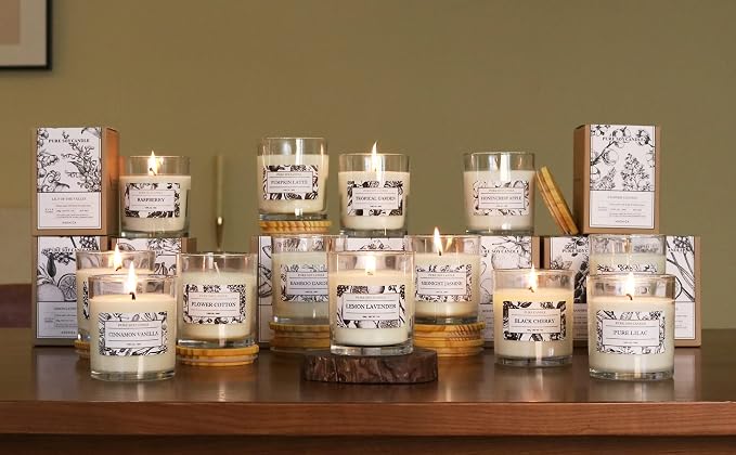 Aronica Organic Soy Candles - Lavender Lemon Essential Oil, Luxury Home Spa Gift for Women, Energizing Scent