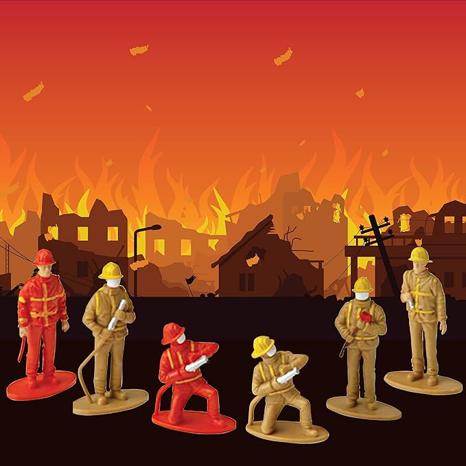 ArtCreativity 2.5 Inch Mini Fireman Figurines for Kids- Set of 12- Free Standing Firefighter Toys Figures- Birthday Party Favors for Boys and Girls, Goody Bag Fillers, Cake Toppers and Decorations