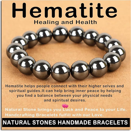 AD Beads Handmade Gemstone Stretch Elastic Bracelet Crystal Healing Reiki Nature's Beauty and Spiritual Essence Unisex