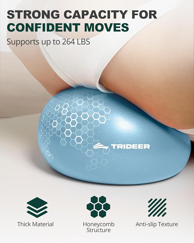 Trideer 9-Inch Pilates Ball, Small Exercise Ball for Yoga, Core Training, Physical Therapy, Balance, Stability and Stretching Pilates Equipment with Inflation Straw