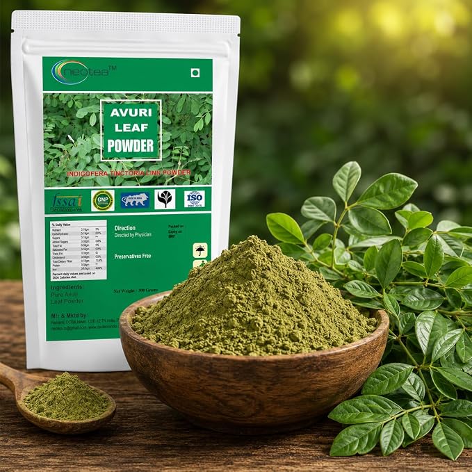 neotea Avuri Ilai Powder (Indigofera Tinctoria) 300g | Indigo Leaf Powder | 100% Pure Herbal Powder | Natural Hair Care Ingredient