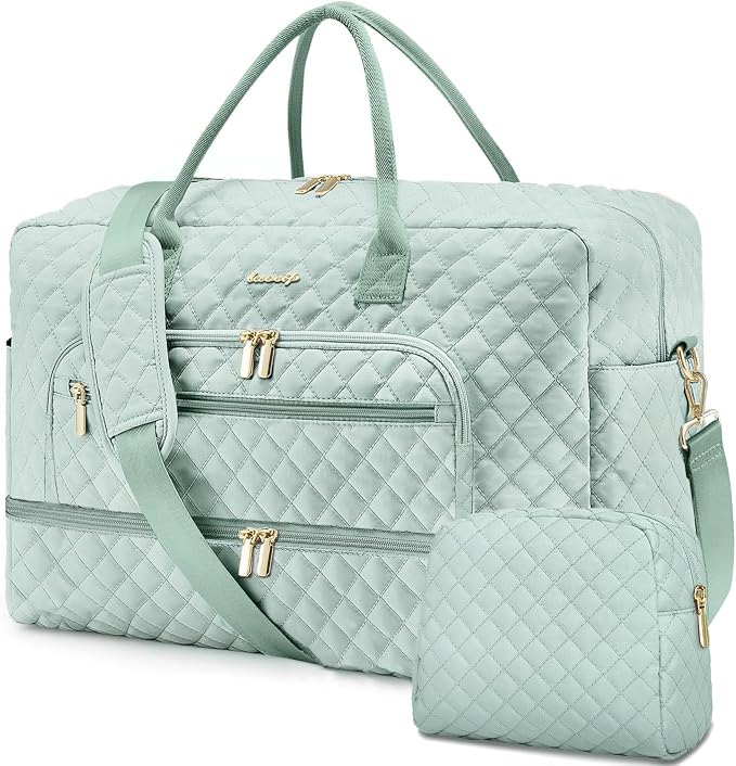 Travel Duffle Bag Weekender for Women - 38L Carry-On Overnight Bag Personal Item Bag with Shoe Compartment & Wet Pocket Weekend Tote Bags with Toiletry Bag Hospital Bags for Labor and Delivery
