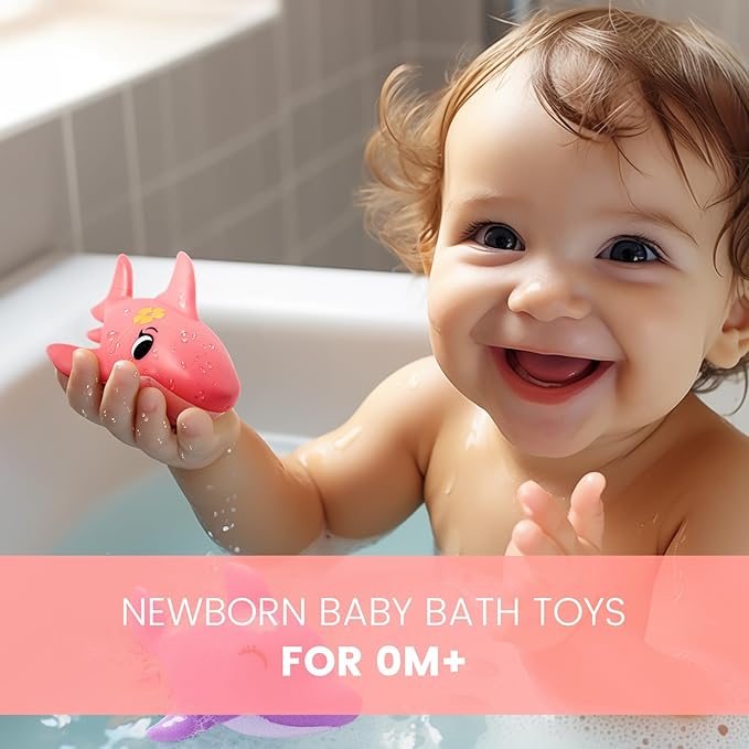 Hely Cancy Bath Toys for Kids - No Hole Baby Toys for 1 Year Old Infant Boys&Girls, Shower Water Pool Toys