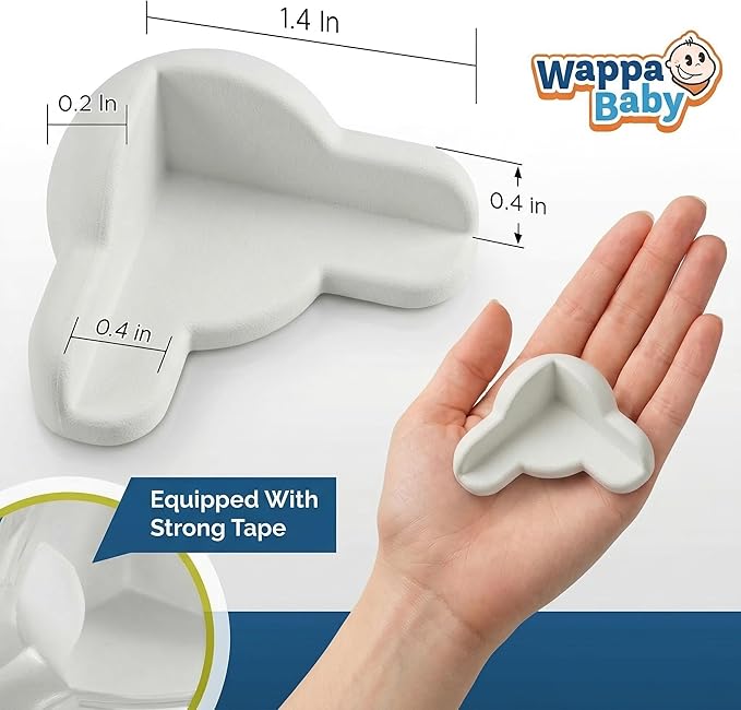 Silicone Corner Protectors for Baby Proofing – Soft Adhesive Corner Guards for Tables & Furniture, Child Safety Edge & Corner Bumpers. Protects Toddlers from Sharp Edges (12 Pack/White)