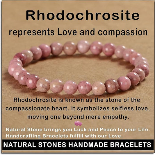 AD Beads Handmade Gemstone Stretch Elastic Bracelet Crystal Healing Reiki Nature's Beauty and Spiritual Essence Unisex