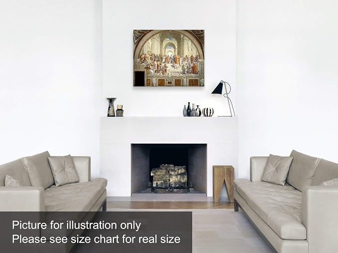 Niwo ART - The School of Athens, World's Most Famous Paintings Series, Canvas Wall Art Home Decor, Gallery Wrapped, Stretched, Framed Ready to Hang (24"x20"x3/4")