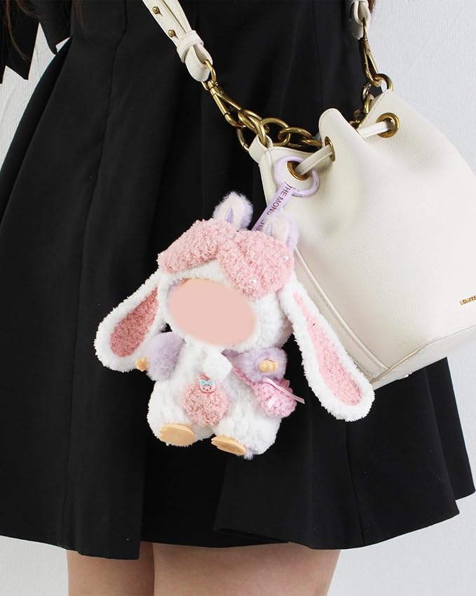 Hand-Crocheted Doll Clothes Set for 17cm Dolls - Original Cute Outfit, Handmade Crochet Accessories, Kawaii Animal Style Collectibles (Bouncy Bunny)