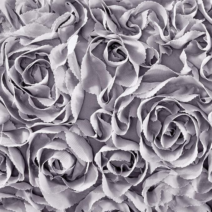 MIULEE Decorative Rose Flower Pillow Cover Pack of 1 Grey 16x16 Inch | Cute Romantic Stereo Chiffon Throw Pillow Cover Aesthetic Solid Pillowcase for Girl Coquette Room Decor Coach Bedroom