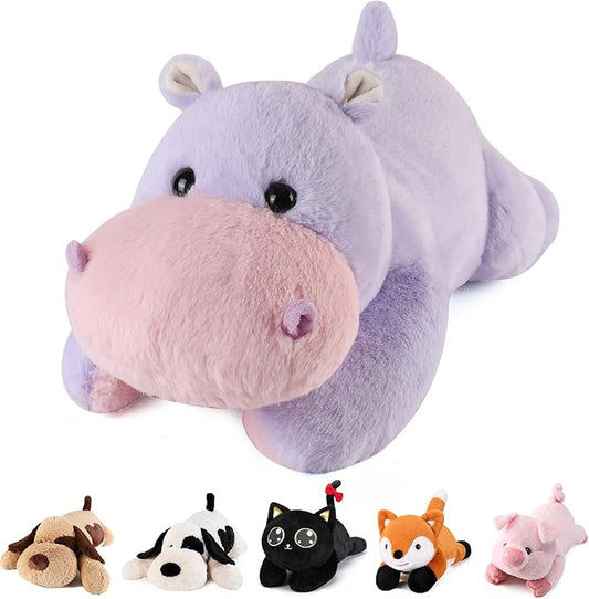 meowtastic Hippo Weighted Stuffed Animals - 28 Inch 5.0 Pounds Weighted Plush Hippo Stuffed Animals - Large Toys Pillow - Cute Plush Toys Gifts for Kids & Adults (28" 5.0 lbs)