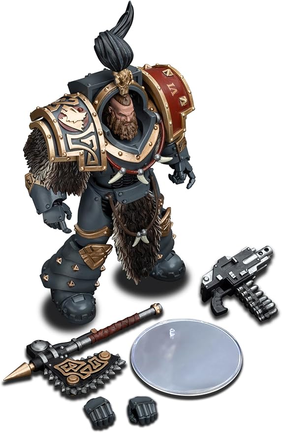 JOYTOY Warhammer 40K 1/18 Action Figures, Space Wolves Varagyr Wolf Guard Squad Varagyr Terminator 4 Perfect for Collectors & Decor, Ideal Gift for Birthdays, Christmas, Character Figure - JT5857