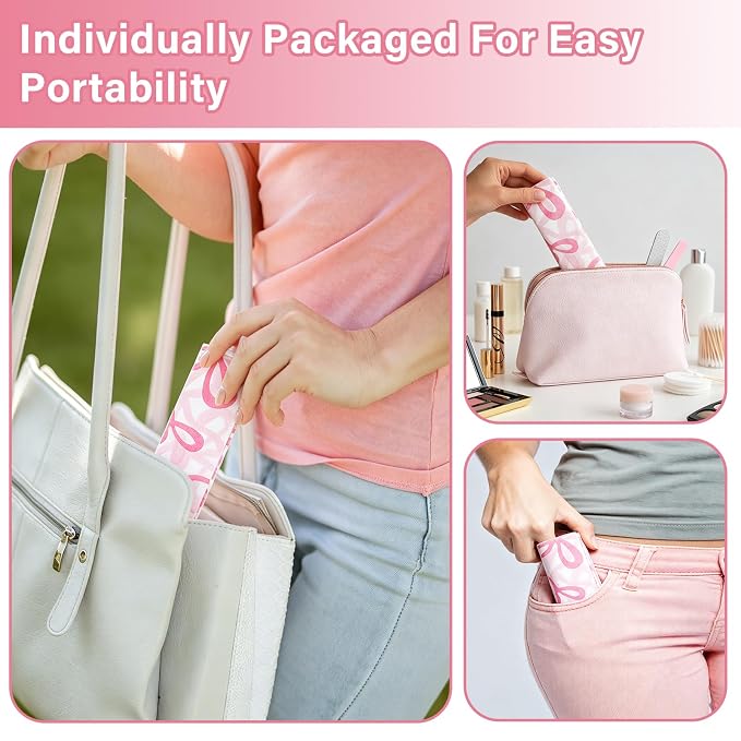 Whaline 30Pcs Pink Bow Disposable Toilet Seat Cover Cute Coquette Bowknot Large Waterproof Potty Training Seat Cover Pad for Kids Adults Traveling Home Hotel Bathroom Restroom