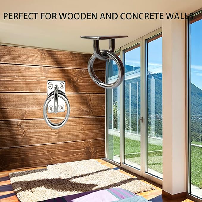 Ceiling Hooks Ceiling Wall Mount Hook Heavy Duty 1000LB Dog Anchor Pad Eye Plate 304 Stainless Steel for Yoga Swings Hammocks Training Straps Punching Bags Hanging