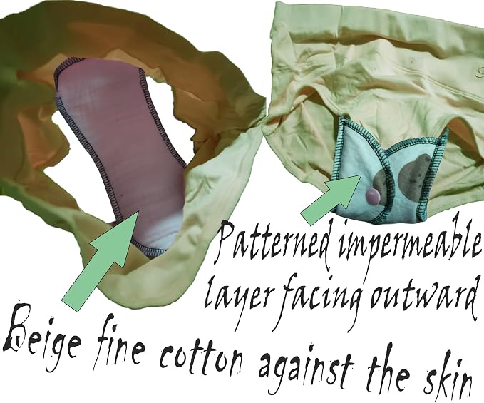 Reusable Washable Sanitary Napkins, Lined with 100% Organic Cotton, Soft, Breathable, Leak Proof with Storage Bag. Suitable for Teenagers, Students, and Sensitive Groups(19CM, Count, 5+1)