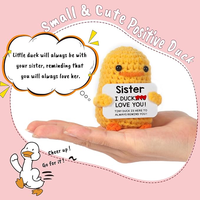 MBL Sister Gifts for Birthday Mothers Day - Handmade Funny Cute Small Duck Christmas Stocking Stuffers Xmas Holiday Graduation Present for Sisters Sis Big Little Soul Sister