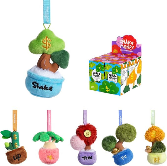 B.Duck x POP Sunday Shake Money Tree Series Plush Blind Box, Action Figures Collectible Toys Home Decorations, Holiday Birthday Gifts (Shake Money Tree Pendent Series, Whole Set)