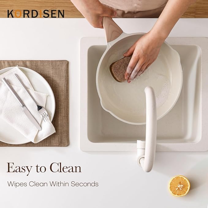 Kordisen Ceramic Non Stick Frying Pans Skillet, 8 Inch Ceramic Small Egg Pan Nonstick for Cooking Non Toxic, Healthy Induction Cookware, Heat Resistant Handle, PFOA & PFAS Free