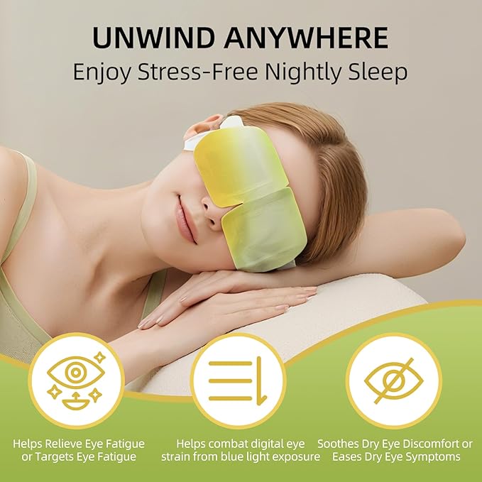 Venrock Lutein Self-Heating Steam Eye Mask 10 Packs - Heated Warm Compress for Dry Eyes, Dark Circles & Puffiness, Disposable SPA Sleep Mask, Travel Essentials & Relaxation Gifts
