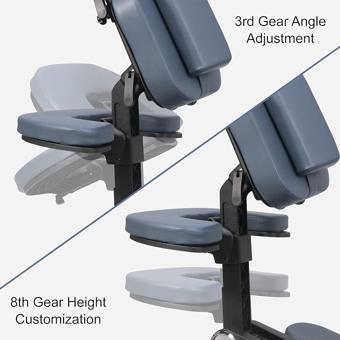 Master Massage Gymlane Portable Massage Chair – Lightweight Adjustable Tattoo Chair with 2" Cushion Foam, Ergonomic Design, Supports 600lbs, Ideal for Spa, Therapy & Beauty Use