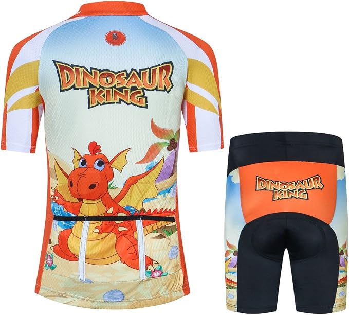 Hotlion Kids Cycling Jersey Set Short Sleeve Boys Mountain Bike Shirt Girls Cartoon Bicycle Tops Childs for Riding Biking