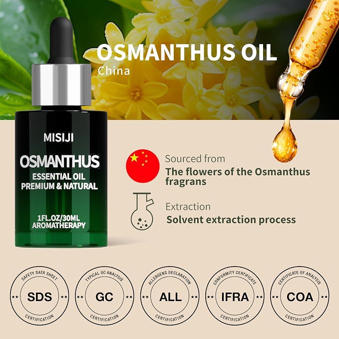 Hand Picking Osmanthus Essential Oils-Essential Oils for Diffuser for Home,Diffuser Oils Scents for Aromatherapy,Laundry,Candle&Soap Making,Humidifiers 1 FL.OZ